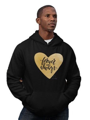 Gold Heart - Unisex fleece LOVE hoodie