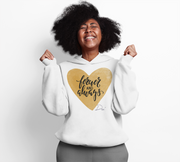 Gold Heart- Unisex Fleece LOVE heart hoodie