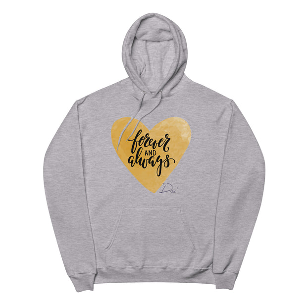 Gold Heart- Unsex fleece LOVE heart hoodie